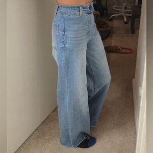 Wide-Leg Blue Jeans